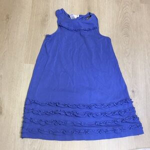 Janie and Jack Girl’s size 7 Blue Sleeveless Ruffled Bow Back Racerback Dress